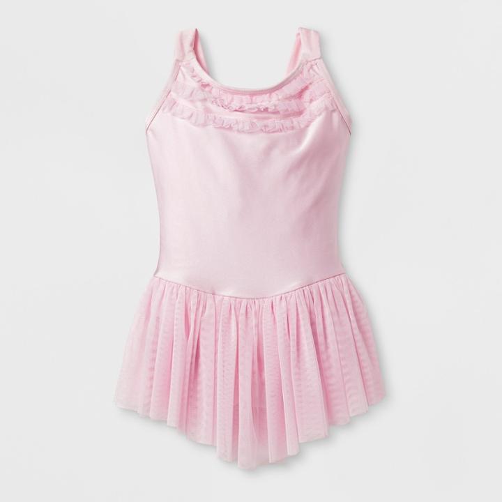 Danshuz Toddler Girls' Camisole Style Activewear Dress With Scarf Style Straps And Bow - Pink