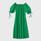 Women's Raglan Short Sleeve Off The Shoulder Bardot Dress - Who What Wear Green