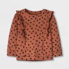 Grayson Mini Toddler Girls' Heart French Terry Pullover Sweatshirt - Brown