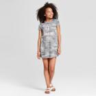 Grayson Social Girls' 'peace Love & Weekends' Graphic T-shirt Dress - Gray Camo