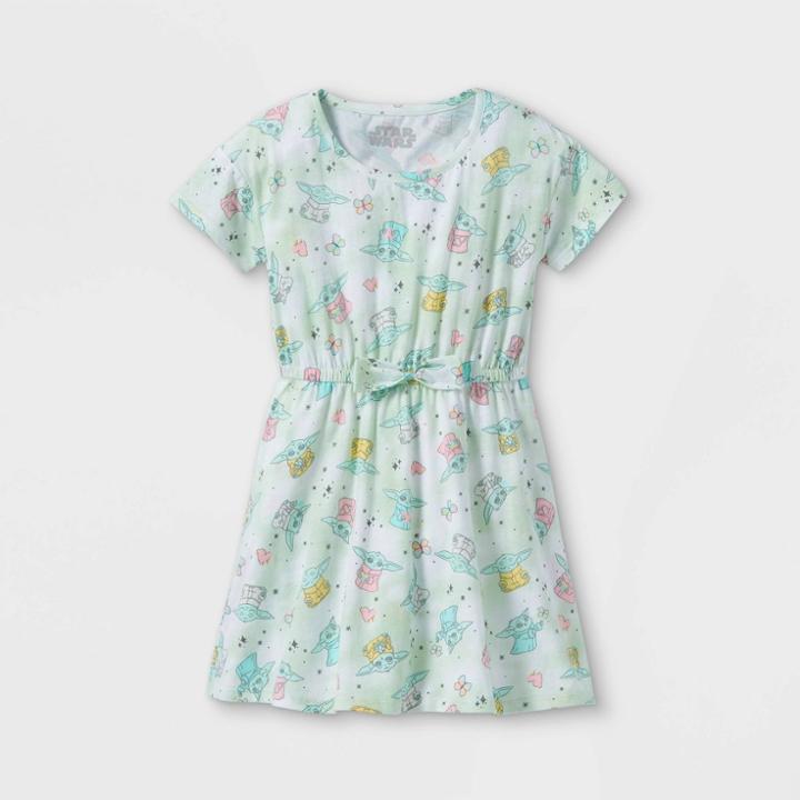 Girls' Star Wars Baby Yoda A-line Dress - Green