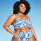 Women's Plus Size Bralette Tankini Top - Kona Sol Blue