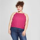 Women's Plus Size Square Neck Tank - Universal Thread Pink X