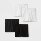 Toddler Girls' 4pk Tumble Shorts - Cat & Jack Black/white 12m, Toddler Girl's,