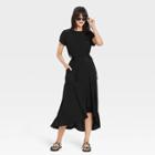 Women's Short Sleeve Cut Out Dress - A New Day Black