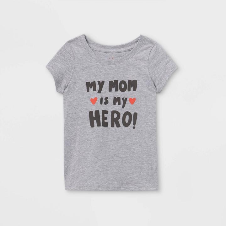Toddler Girls' 'mom Is My Hero' Short Sleeve T-shirt - Cat & Jack