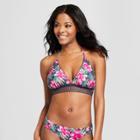 Women's Crochet Trim Triangle Bikini Top - Xhilaration Gray D/dd Cup