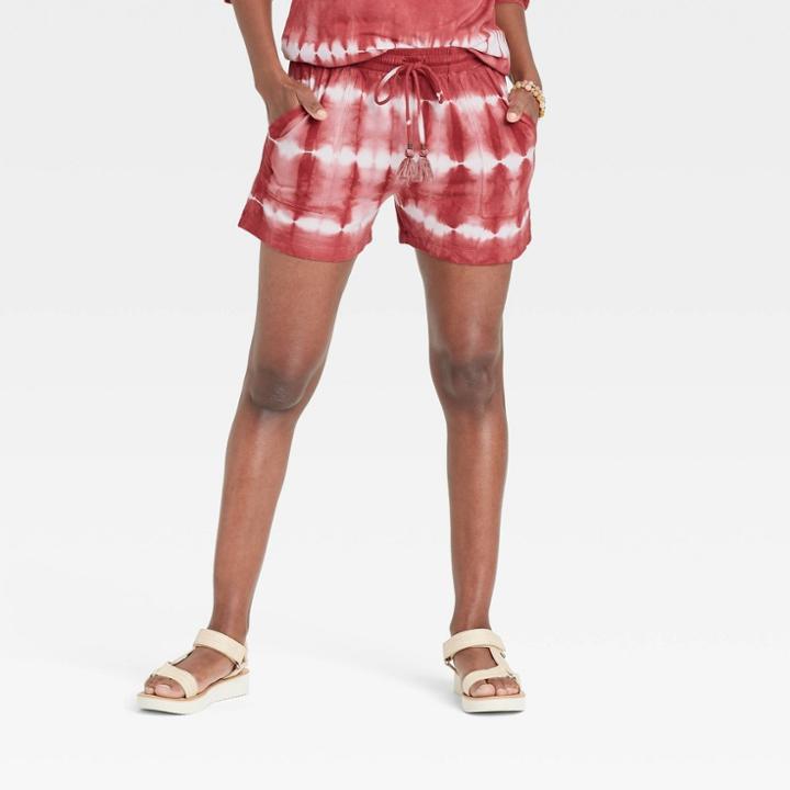 Women's Tie-dye Lounge Shorts - Knox Rose Red
