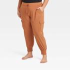 Women's Plus Size Stretch Woven Taper Cargo Pants - All In Motion Chestnut