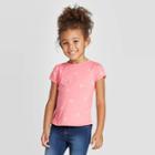 Petitetoddler Girls' Short Sleeve Heart Print T-shirt - Cat & Jack Pink 12m, Toddler Girl's, Orange