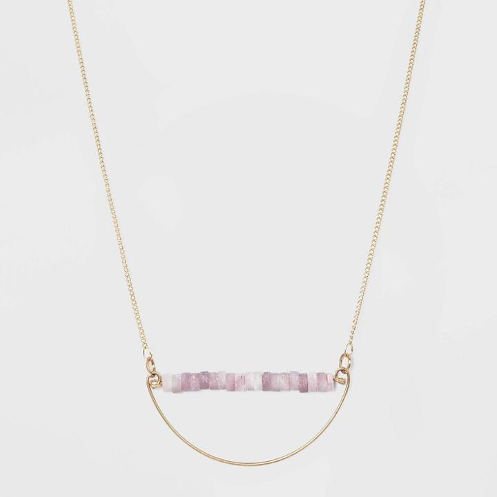 Semi-precious Lilac Lepidolite With Worn Gold Necklace - Universal Thread