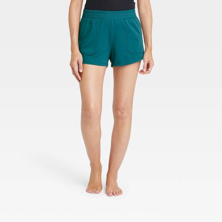 Women's Mid-rise Knit Shorts 3.5 - All In Motion Navy Blue