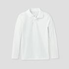 Boys' Adaptive Long Sleeve Polo Shirt - Cat & Jack White