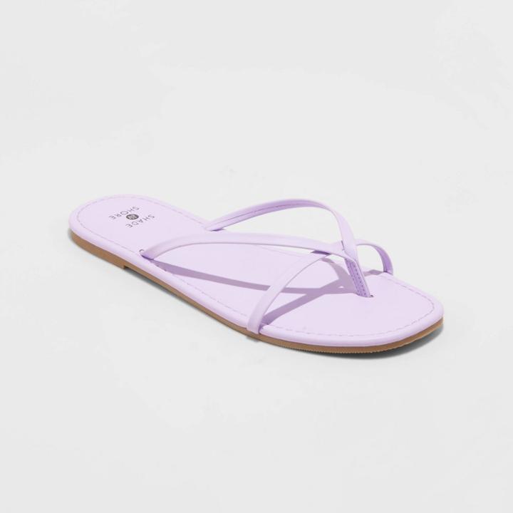 Women's Mackenzie Skinny Strap Flip Flop Sandals - Shade & Shore Lavender