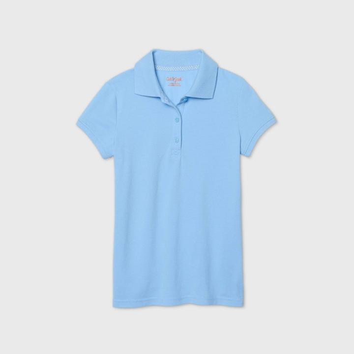 Petitegirls' Short Sleeve Stretch Pique Uniform Polo Shirt - Cat & Jack