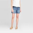 Maternity Inset Panel Boyfriend Jean Shorts - Isabel Maternity By Ingrid & Isabel Medium Blue