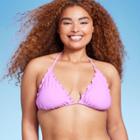 Women's Ruffle Triangle Bikini Top - Wild Fable Pink