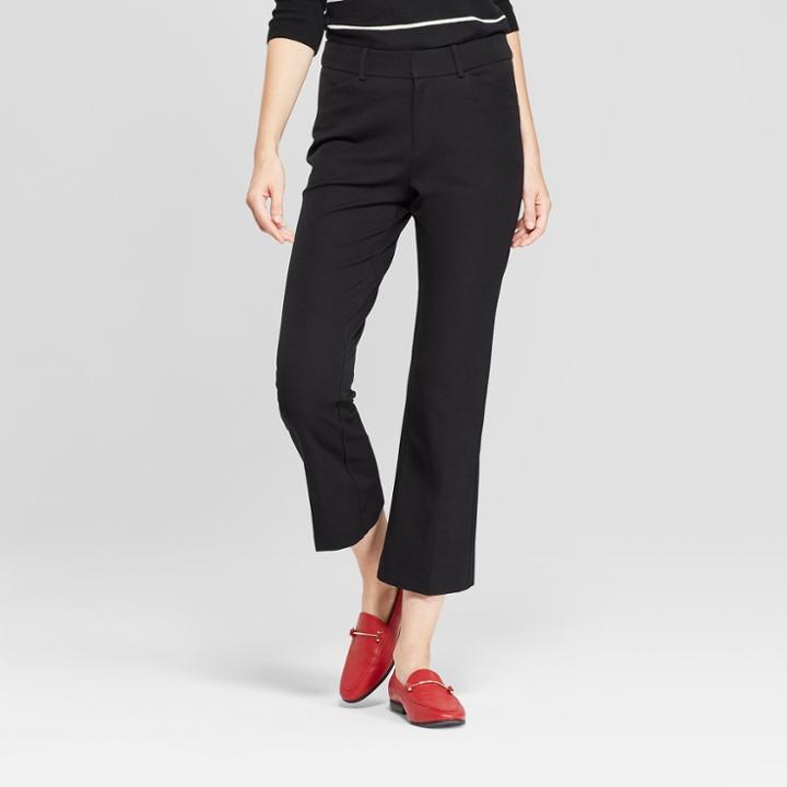 Women's Kick Flare Ankle Pants - A New Day Black