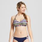 Women's Striped Cut Out Bralette Bikini Top - Mossimo Starry Sky D/dd Cup, Blue