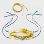 Women's Fabric Mask Tie Dye Print With Interchangeable Ties - Wild Fable Yellow