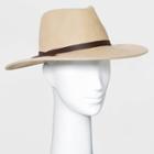 Women's Wide Brim Felt Fedora Hat - Universal Thread Beige