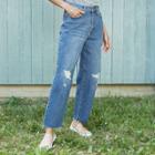Women's High-rise Vintage Straight Cropped Jeans - Universal Thread Medium Blue