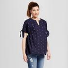 Maternity Embroidered Short Sleeve Polka Dot Top - Isabel Maternity By Ingrid & Isabel Navy M, Women's, Blue