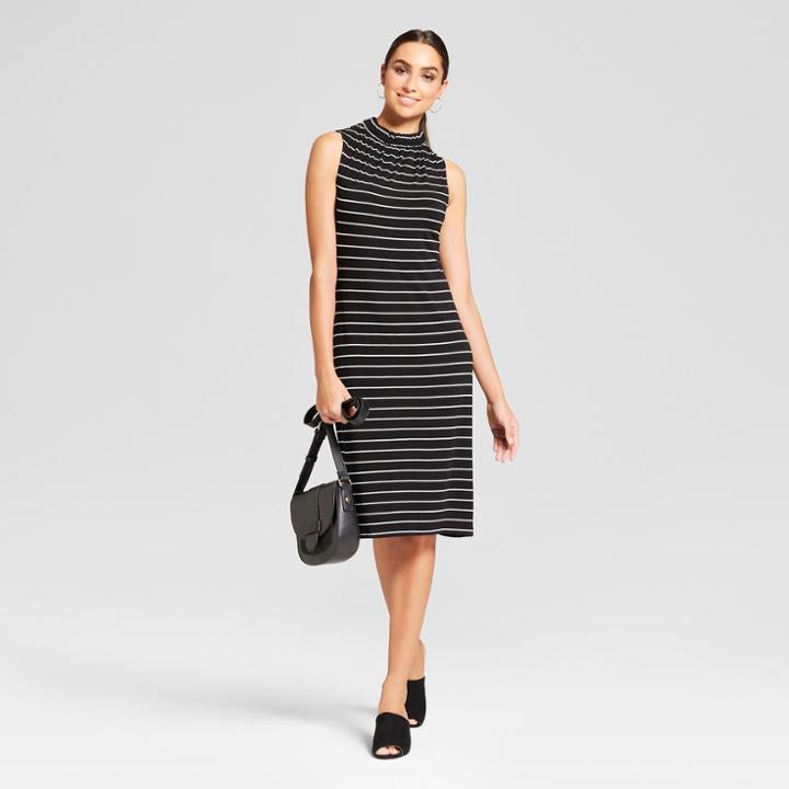 Women's Striped Knit Tank Dress - Mossimo Black