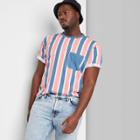 Men's Tall Regular Fit Short Sleeve Striped T-shirt - Original Use Blue