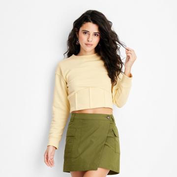 Women's Corset Sweatshirt - Future Collective With Gabriella Karefa-johnson Yellow Xxs