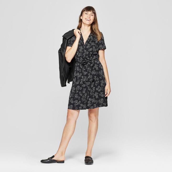 Women's Printed Dress - A New Day + Vital Voices - Black