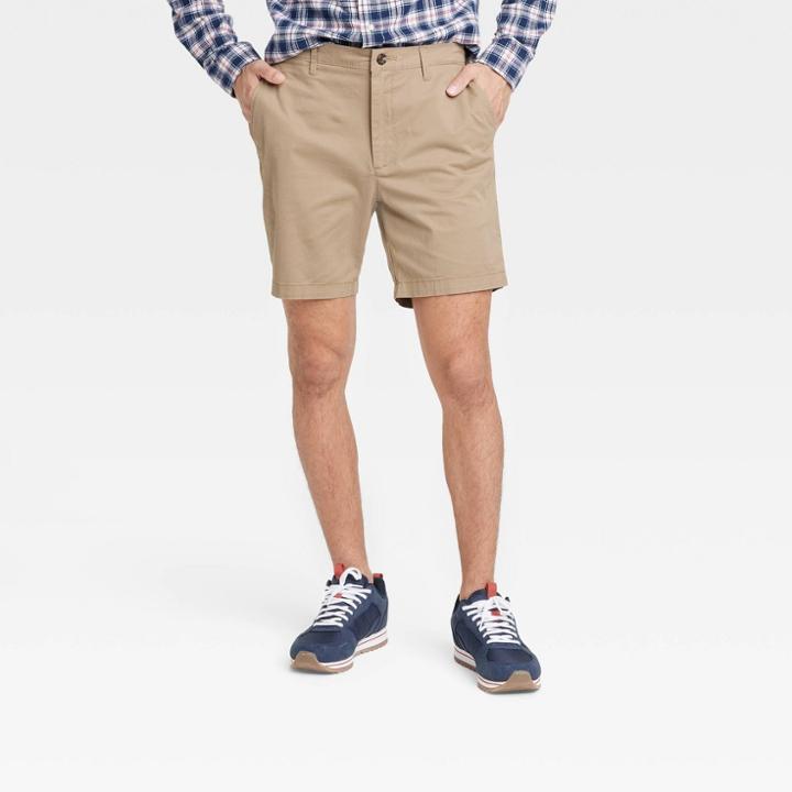 Men's 7 Slim Fit Chino Shorts - Goodfellow & Co Tan