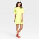 Women's Elbow Sleeve Knit T-shirt Dress - A New Day Light Green