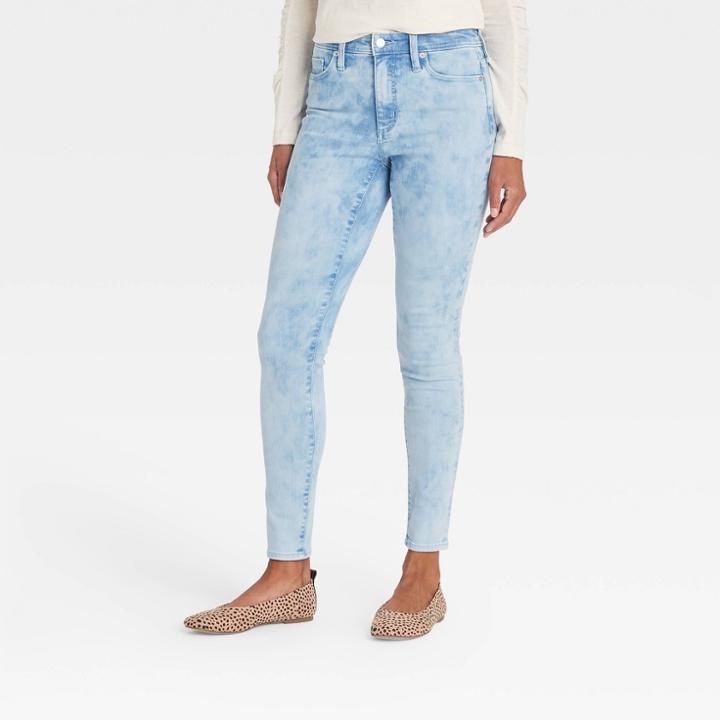 Women's High-rise Skinny Jeans - Universal Thread Light Acid Wash 00, Light Acid Blue
