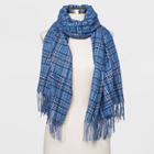 Women's Plaid Scarf - A New Day Blue