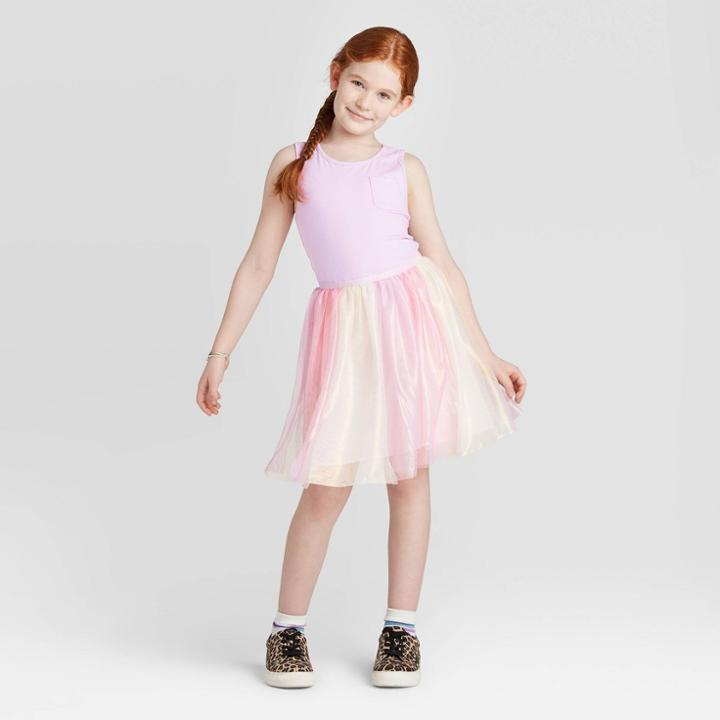 Girls' Color Block Tutu Dress - Cat & Jack Purple M, Girl's,