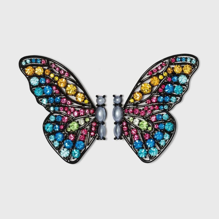 Sugarfix By Baublebar Crystal Butterfly Stud Earrings - Black