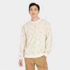 Men's Relaxed Fit Crew Neck Pullover Sweatshirt - Goodfellow & Co Oatmeal/floral Print