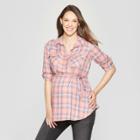 Maternity Plaid Popover Tunic - Isabel Maternity By Ingrid & Isabel Rose Xl, Infant Girl's, Pink