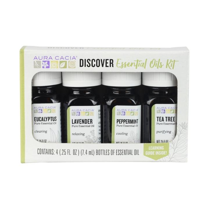 Aura Cacia Discover Essential Oils Kit - 4ct/0.25 Fl Oz