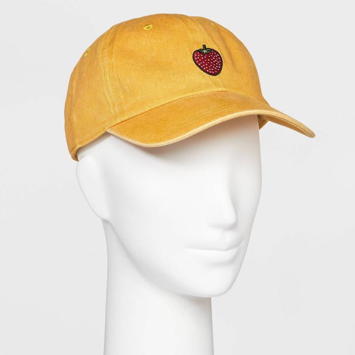 Washed Canvas Strawberry Icon Baseball Hat - Wild Fable Beige