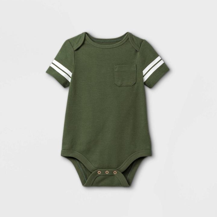Baby Boys' Pocket Short Sleeve Bodysuit - Cat & Jack Deep Olive Newborn, Green