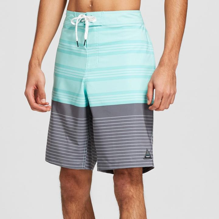 Trinity Collective Men's Striped 10 Wazzy Board Shorts - Trinity