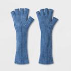 Women's Ribbed Fingerless Long Gloves - A New Day Blue