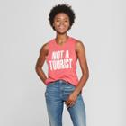 Women's Not A Tourist Graphic Tank Top - Awake Red M,