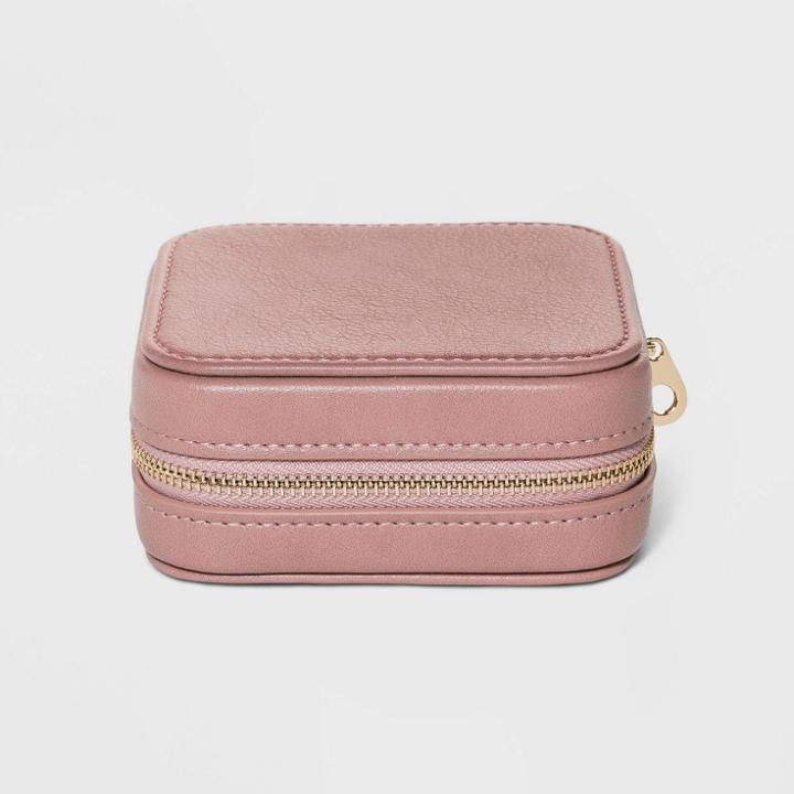 Velvet Small Jewelry Travel Case Organizer - A New Day Rose, Pink