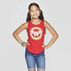 Dc Comics Girls' Wonder Woman Rainbow Tank Top - Red