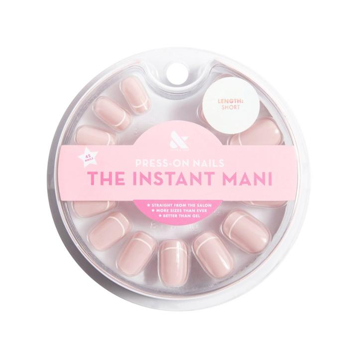 Olive & June Press-on Fake Nails - Short Squoval Outlined French