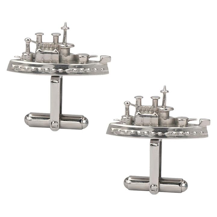 Target Men's Hasbro Monopoly Casted Stainless Steel Battleship Cufflinks