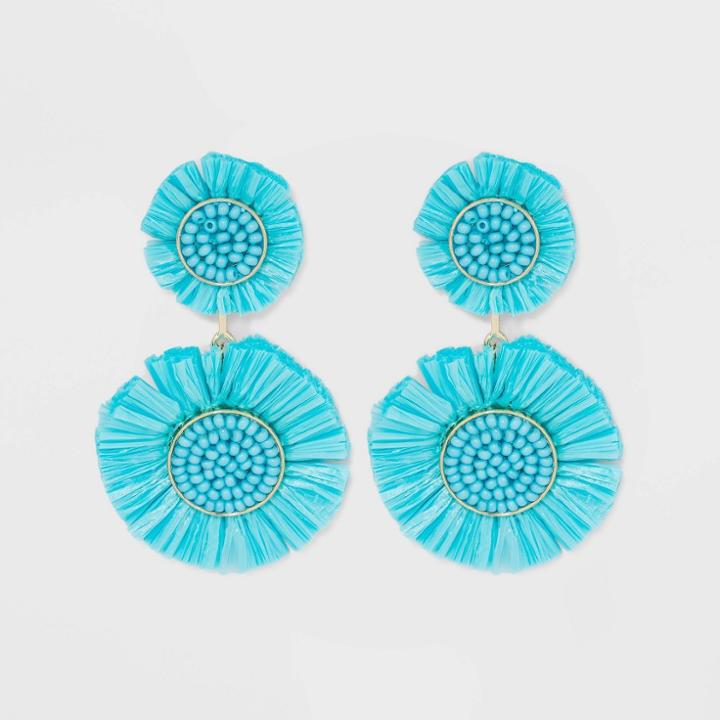 Sugarfix By Baublebar Stacked Fringe Drop Earrings - Blue